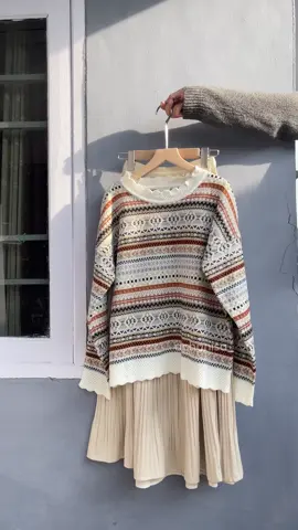 motif sweater vintage gini, ternyata gemash pwol😍 — #fyp #outfitideas #outfitinspo #sweater #knitwear #knit #rajut #rajutpremium #sweateroversize #TikTokFashion 