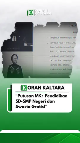 Mahkamah Konstitusi (MK) mengabulkan sebagian permohonan uji materi UU Nomor 20 Tahun 2003 tentang Sistem Pendidikan Nasional yang diajukan oleh Jaringan Pemantau Pendidikan Indonesia bersama tiga individu lainnya. MK memerintahkan pemerintah menggratiskan pendidikan wajib belajar 9 tahun di sekolah swasta. Dalam pertimbangannya, hakim Konstitusi Enny Nurbaningsih, menilai frasa 'wajib belajar minimal pada jenjang pendidikan dasar tanpa memungut biaya' dalam Pasal 34 ayat (2) UU Sisdiknas yang hanya untuk sekolah negeri menimbulkan kesenjangan. Akibatnya, ada keterbatasan daya tampung di sekolah negeri hingga peserta didik terpaksa bersekolah di sekolah swasta. Sementara, negara memiliki kewajiban konstitusional untuk memastikan bahwa tidak ada peserta didik yang terhambat dalam memperoleh pendidikan dasar hanya karena faktor ekonomi dan keterbatasan sarana pendidikan dasar. Namun demikian, penerapan putusan tidak serta merta langsung merata kepada seluruh sekolah swasta. Mahkamah menekankan pemilihan sekolah secara selektif dan bertahap dan memperhatikan hak atas ekonomi, sosial, dan budaya (ekosob) warga. MK juga menyatakan seluruh sekolah swasta di Indonesia tidak dapat diletakkan dalam kategori yang sama mengenai kondisi pembiayaan kepada peserta didik. Sebab, sekolah swasta juga ada yang menerapkan kurikulum tambahan selain kurikulum nasional pemerintah. Ada sekolah yang mendapatkan dana BOS, tetapi juga memungut biaya kepada peserta didik, ada juga sekolah yang sama sekali menolak dana BOS. Sehingga, terhadap sekolah macam ini, Enny menilai tidak rasional jika dipaksakan tidak boleh lagi memungut biaya sama sekali, ditambah kondisi finansial pemerintah terbatas. Oleh karenanya, pemilihan sekolah swasta yang memberlakukan kebijakan tersebut bersifat selektif. Sumber: ctd.insider