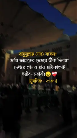 #রাসুলুল্লাহ (সাঃ) বলেন! আমি জান্নাতের ভেতরে উঁকি দিলাম
