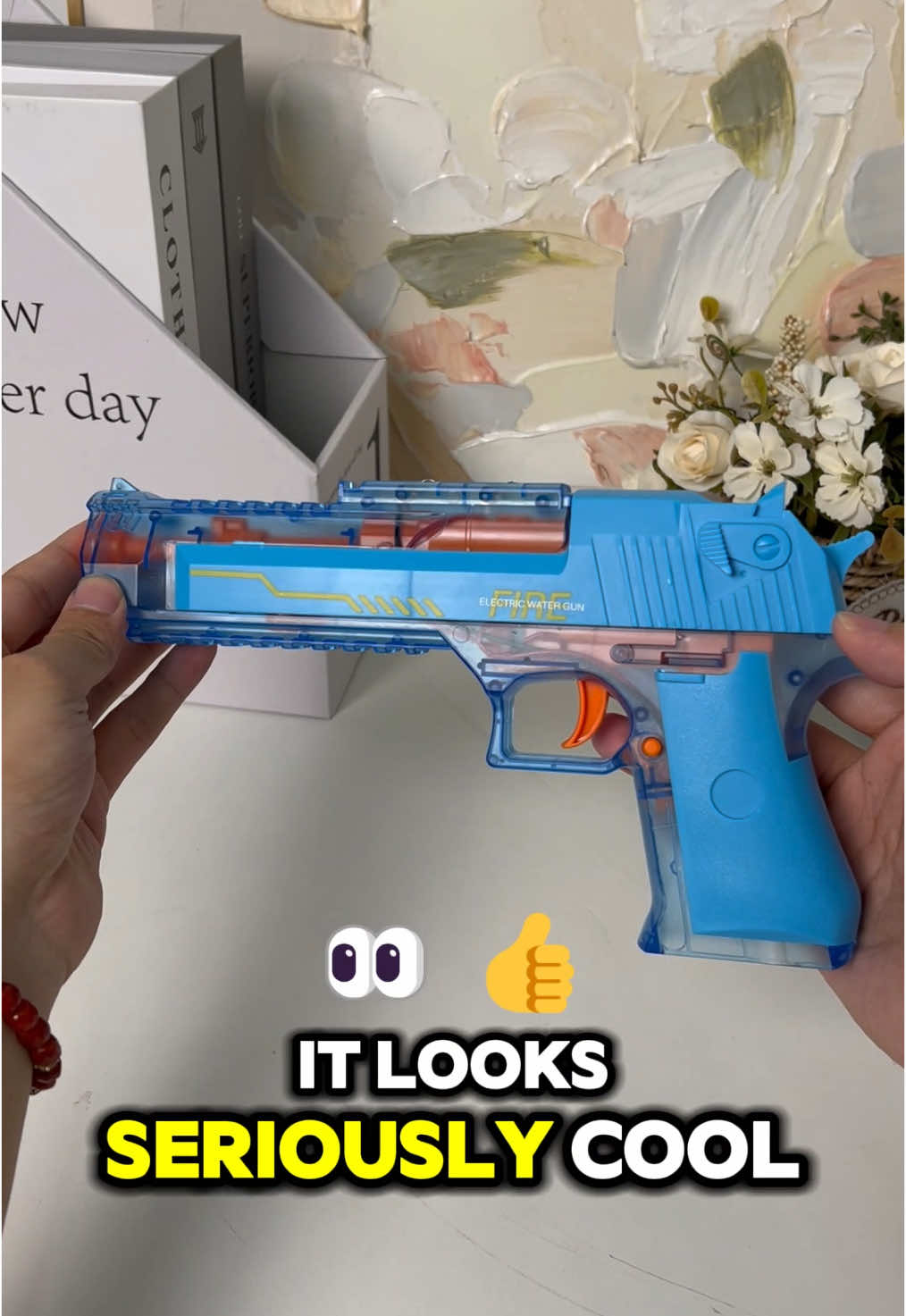 Not just water this electric water gun lights up with every shot! Kids are obsessed with it!#water #watergun #toys #waterbattle #fyp #Summer 