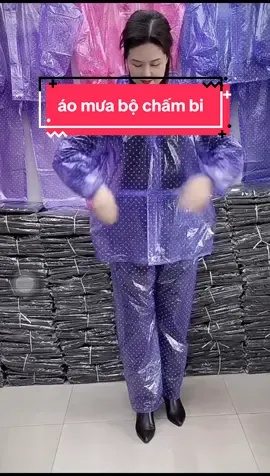 áo mưa bộ chấm bi #aomuabo #aomua #xuhuong #giadung #xh 