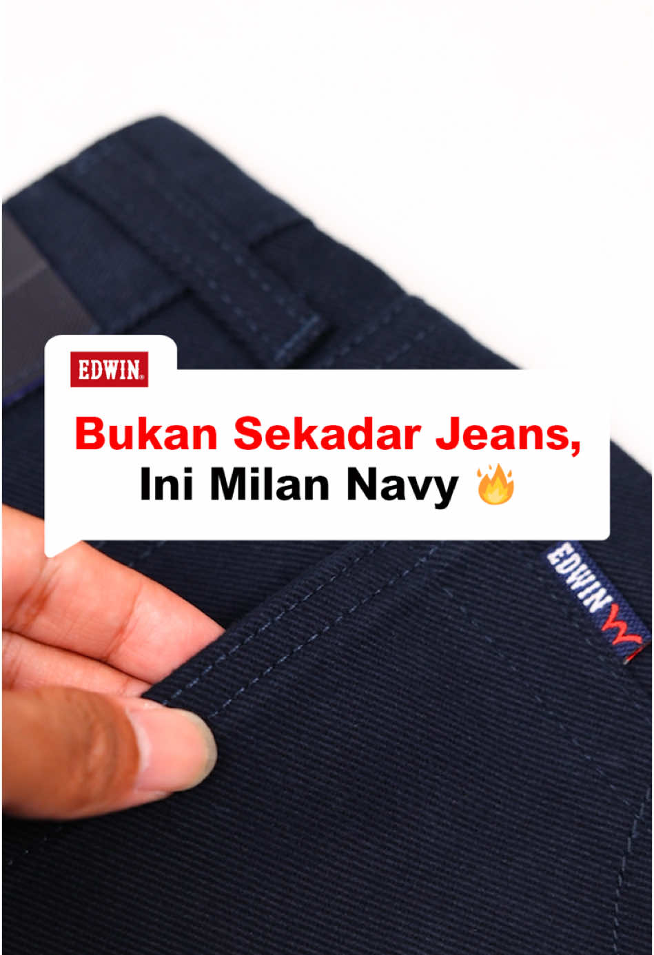 Nggak stretch, tapi tetap fleksibel buat segala gaya. Milan Navy, clean fit buat lo yang nggak mau ribet. #winwithedwin #edwin #EdwinJeans #outfit #simple #jeans #denim #mixnmatch #OOTD 