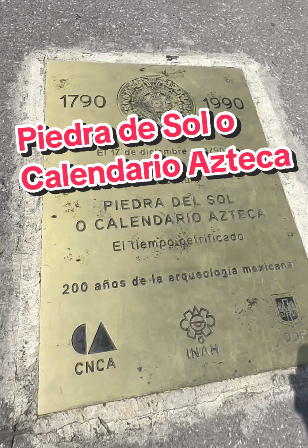 Había pasado 2538 veces por aquí sin saber que en este punto del Zócalo de la Ciudad de México se encontró el Calendario Azteca ☀️ #historia #ciudaddeméxico #calendarioazteca #zócalo 