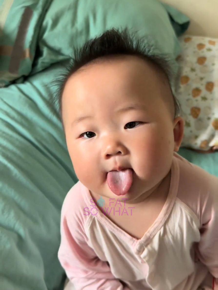 Baby and his tongue #sofatsowhat 