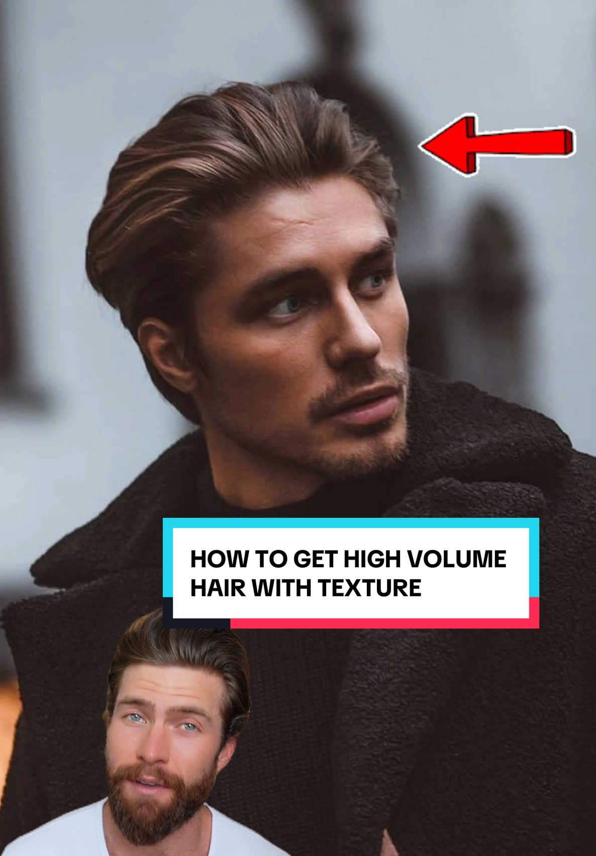 This is a step by step guide on how to style a high volume hair style at home with a ton of texture for a classic masculine look ! It's simple #hair #barber #fade #hairstyle #grooming #styletip #masculine #hairstylingtips #menshair #menshairstyle 