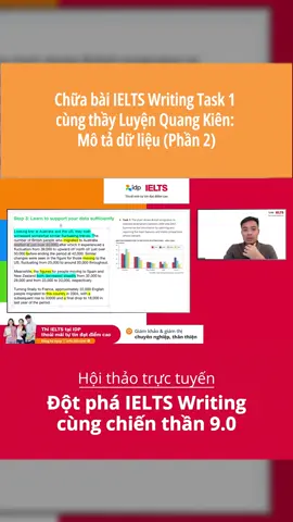 Chữa bài IELTS Writing Task 1 cùng thầy Luyện Quang Kiên: Mô tả dữ liệu (Phần 2) 👉Đăng ký thi IELTS với IDP: https://ielts.idp.com/vietnam/book-my-test   #IELTSbyIDP #IELTSbyIDPVietnam #IDPEducation #IDPVietnam #IDPduhoc #ielts #English #ieltspreparation #xuhuong #fyp #LearnOnTikTok