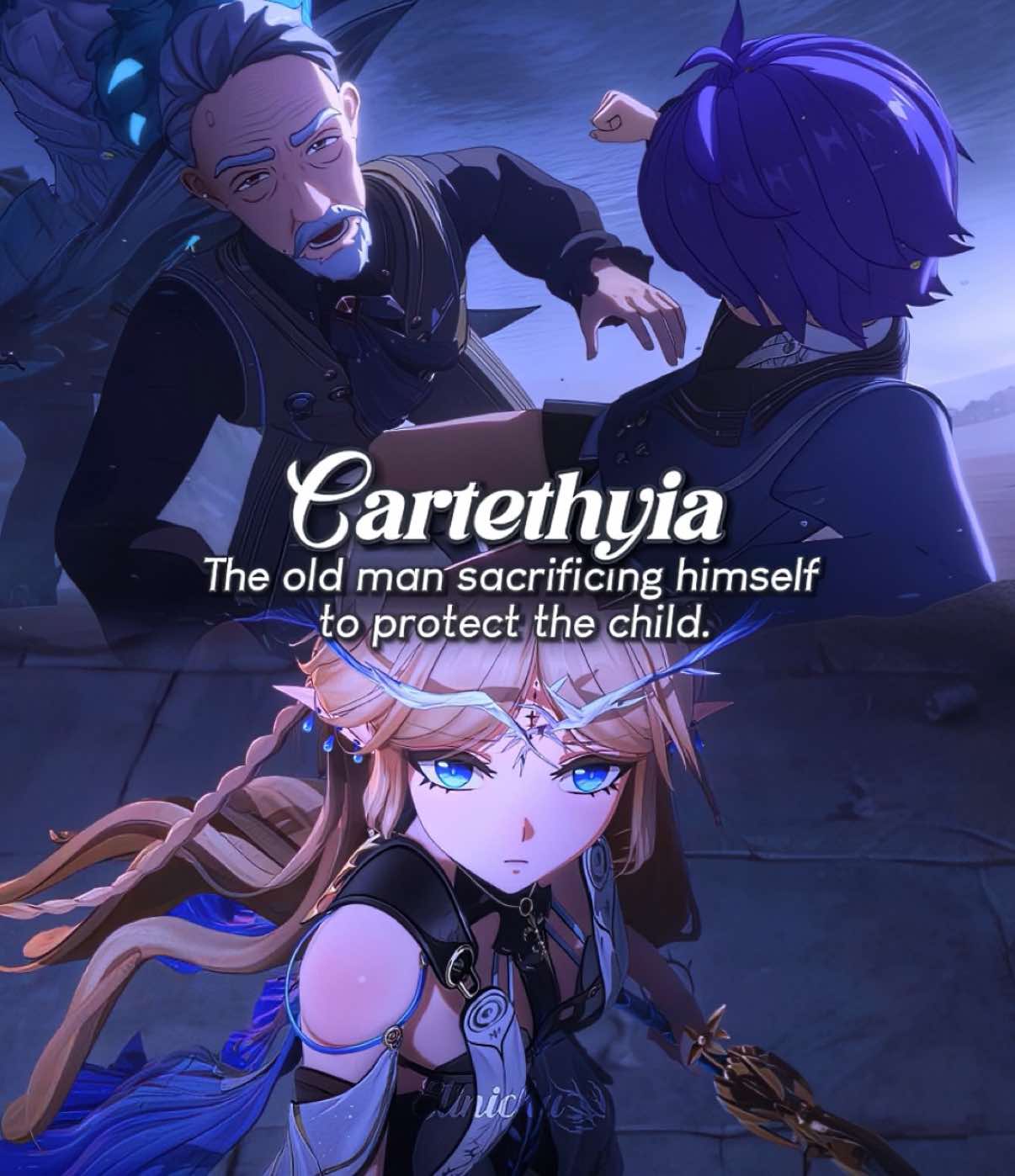 the old man made me cry😭 to me it was like he acted like a knight then inspired the child to be like one too which reinforces the idea of cartethyia being a knight who sacrifices and protects others #cartethyia #wutheringwaves #wutheringwavesedit #wuwa #wuwacreator 