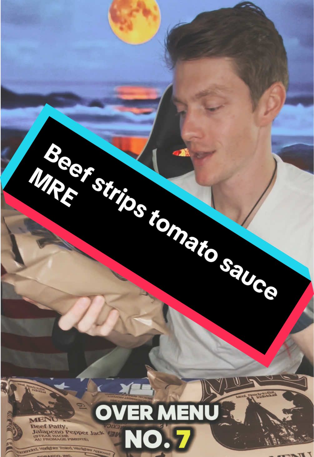 Menu #7 beef strips in savory tomato based sauce 🍅 🔥 #food #mre #military #instantfood #mealreadytoeat #fishing #Hiking #camping #campinghacks 