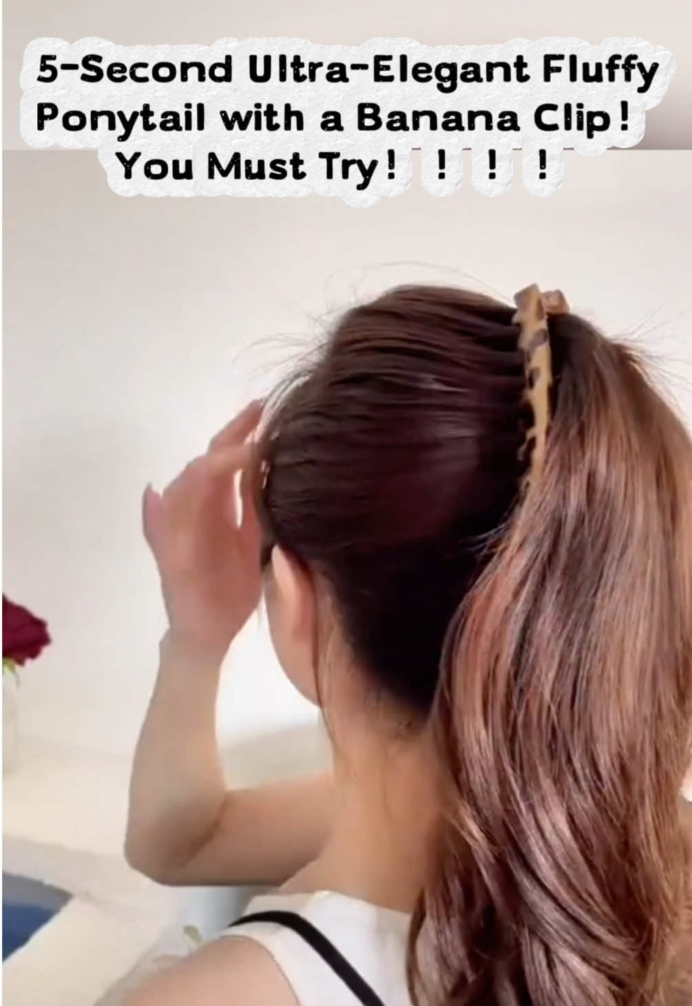 5-Second Ultra-Elegant Fluffy Ponytail with a Banana Clip You Must Try #shorts #hair #hairtutorial #ponytail #bananaclip