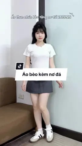 Áo thun nữ nhún bèo tặng kèm nơ đính đá #xuhuong #viral #fpy #aobeo #zalynn 