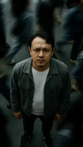 Prompt : A cinematic high-angle (bird's eye view) shot of young man standing still in the middle of a busy crowd. He wears white tshirt, grey work jacket, black jeans and black sneakers. The crowd around him is blurred in motion, emphasizing a feeling of isolation and stillness. The man looks up directly at the camera with a serious, intense expression, no smile. The lighting is soft and natural, with cool tones and neutral white balance. The color grading is moody and slightly desaturated, like a Korean drama poster. Studio-quality detail on the face and outfit. #ai #chatgpt #imagetovideo #ainotai 