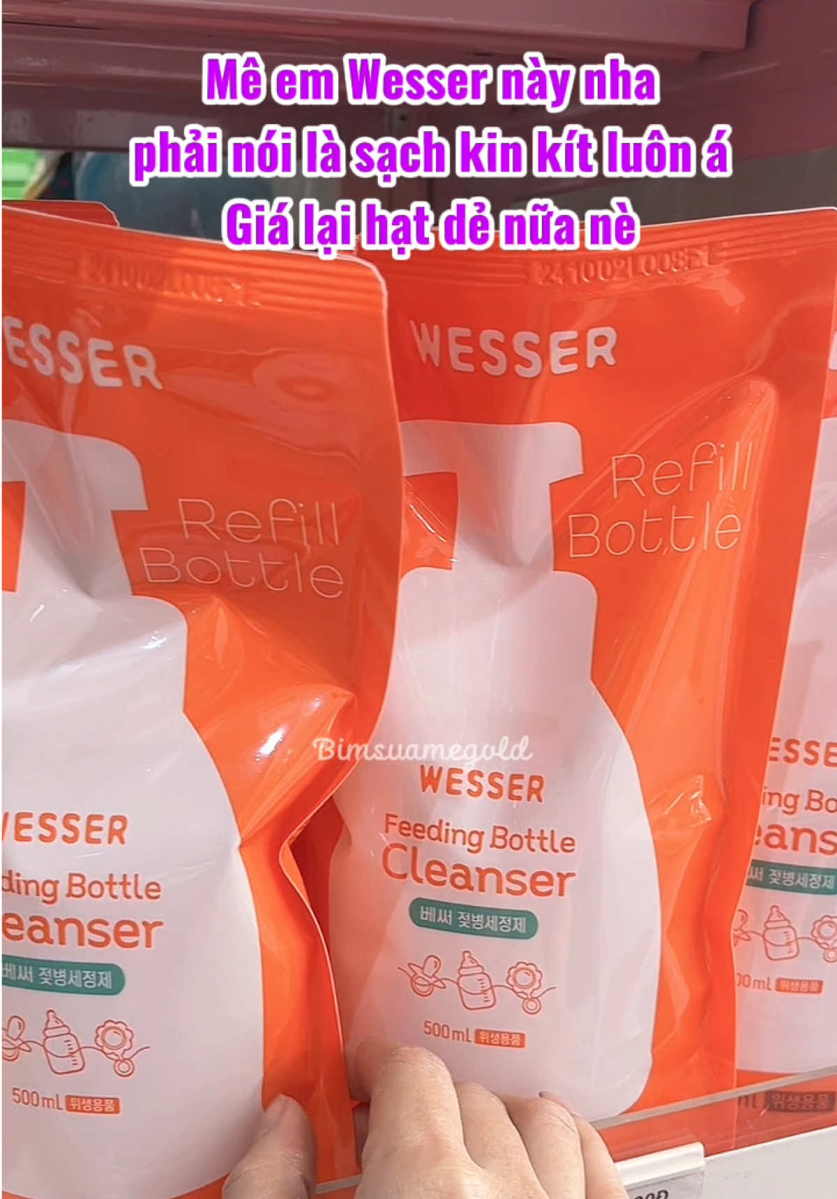 có chai mua túi cho rẻ mẹ ơi #wesser #nuocruabinhsua #nuocruabinhsuawesser #bimsuamegold #mevabe 