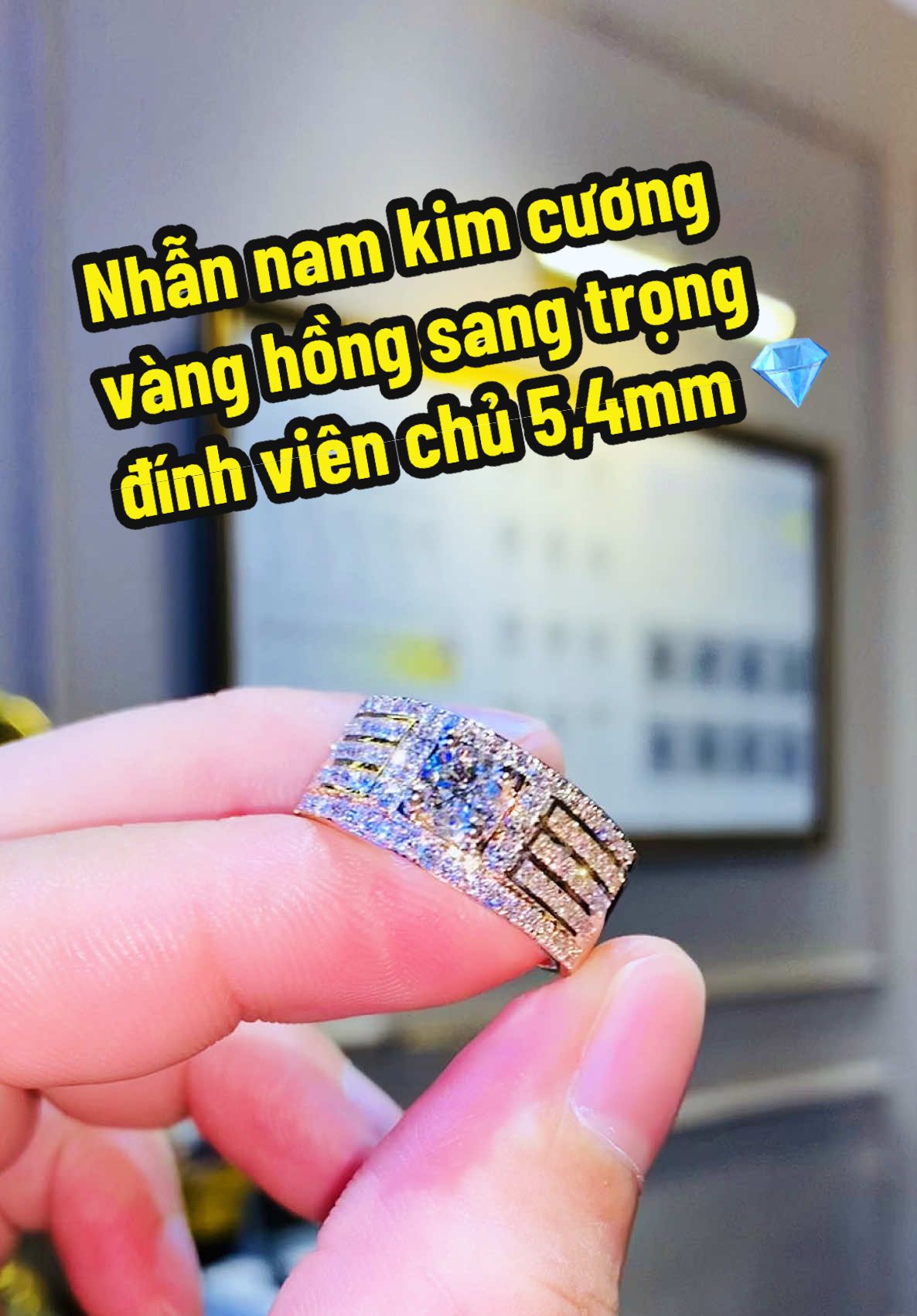 Nhẫn nam kim cương vàng hồng sang trọng đính viên chủ 5,4mm 💎#tamluxury #jewelry #diamond #gia #xuhuong #nhannam @Tâm Luxury - Saler Nguyên Vũ 