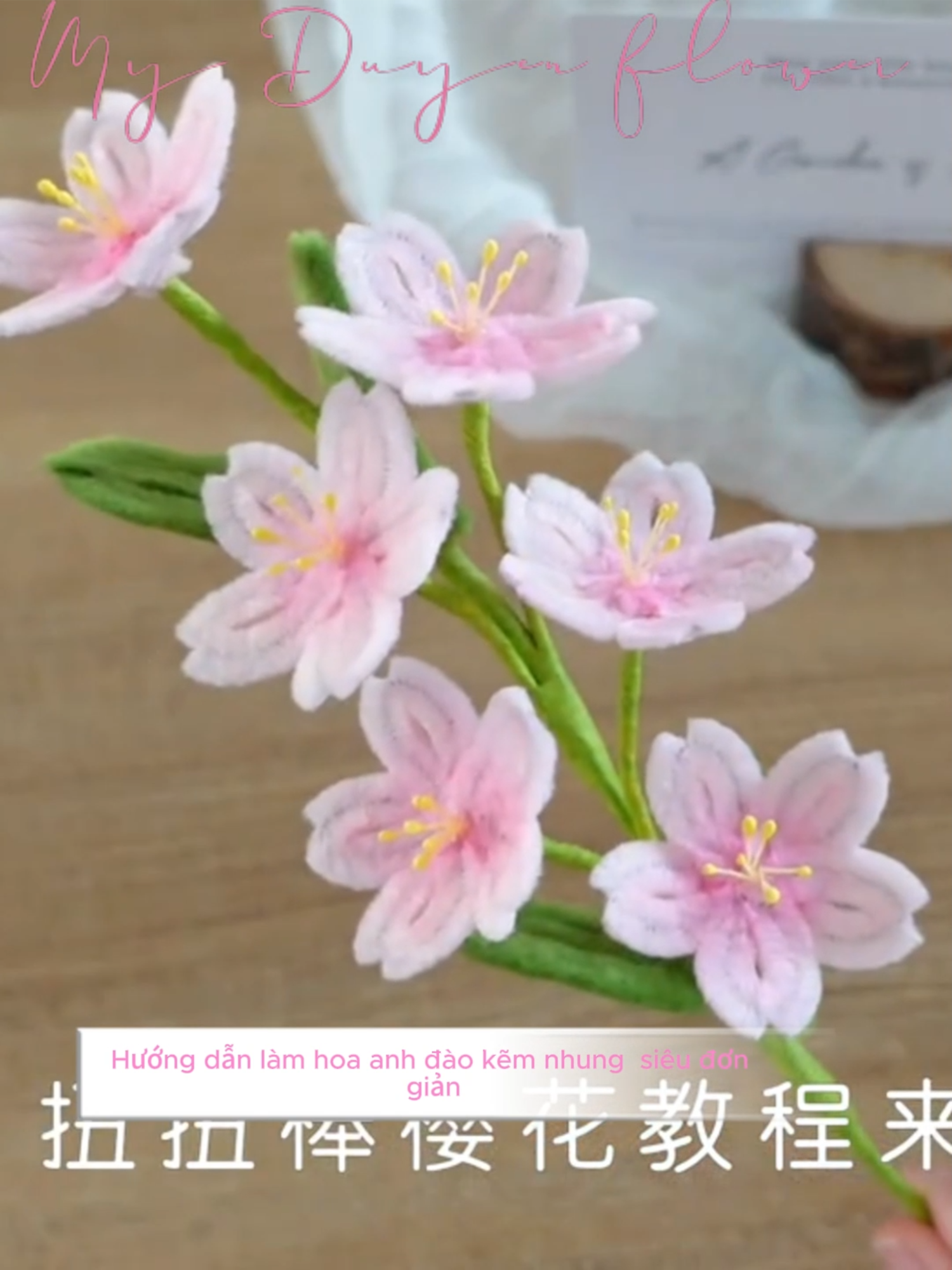 HƯỚNG DẪN LÀM HOA ANH ĐÀO KẼM NHUNG  #yeuhandmade #kemnhunghandmade #xuhuong #kemnhunglamhoa #kemnhungloai1 #hoakemnhunghandmade #kẽmnhung #handmade #trending #DIY #hoaanhdao #hoadaokemnhung #kemnhungtrangtri