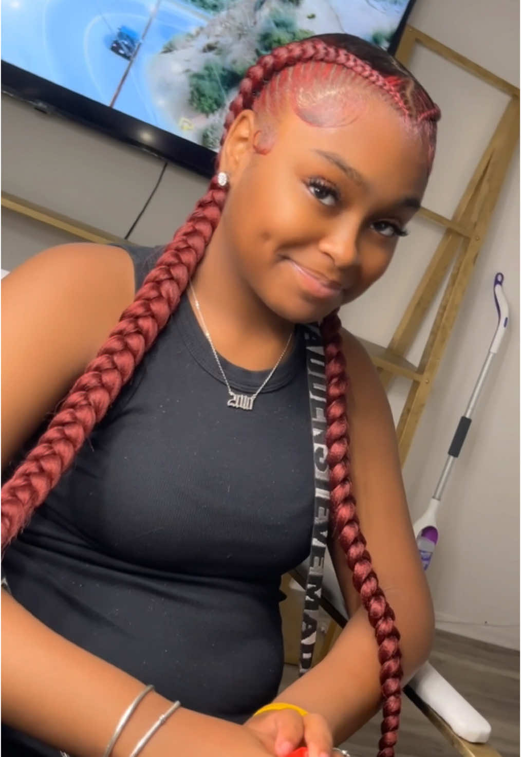 Watch Me Do 2 Braids In One Minute 😍  #redhair #redhairdontcare #stitchbraids #frenchbraids #tampabraider #clearwaterbraider #stitchbraids #neatbraids #braidstyles #braidtutorial #braidersontiktok #braidideas #viral #trending #trendingbraids 