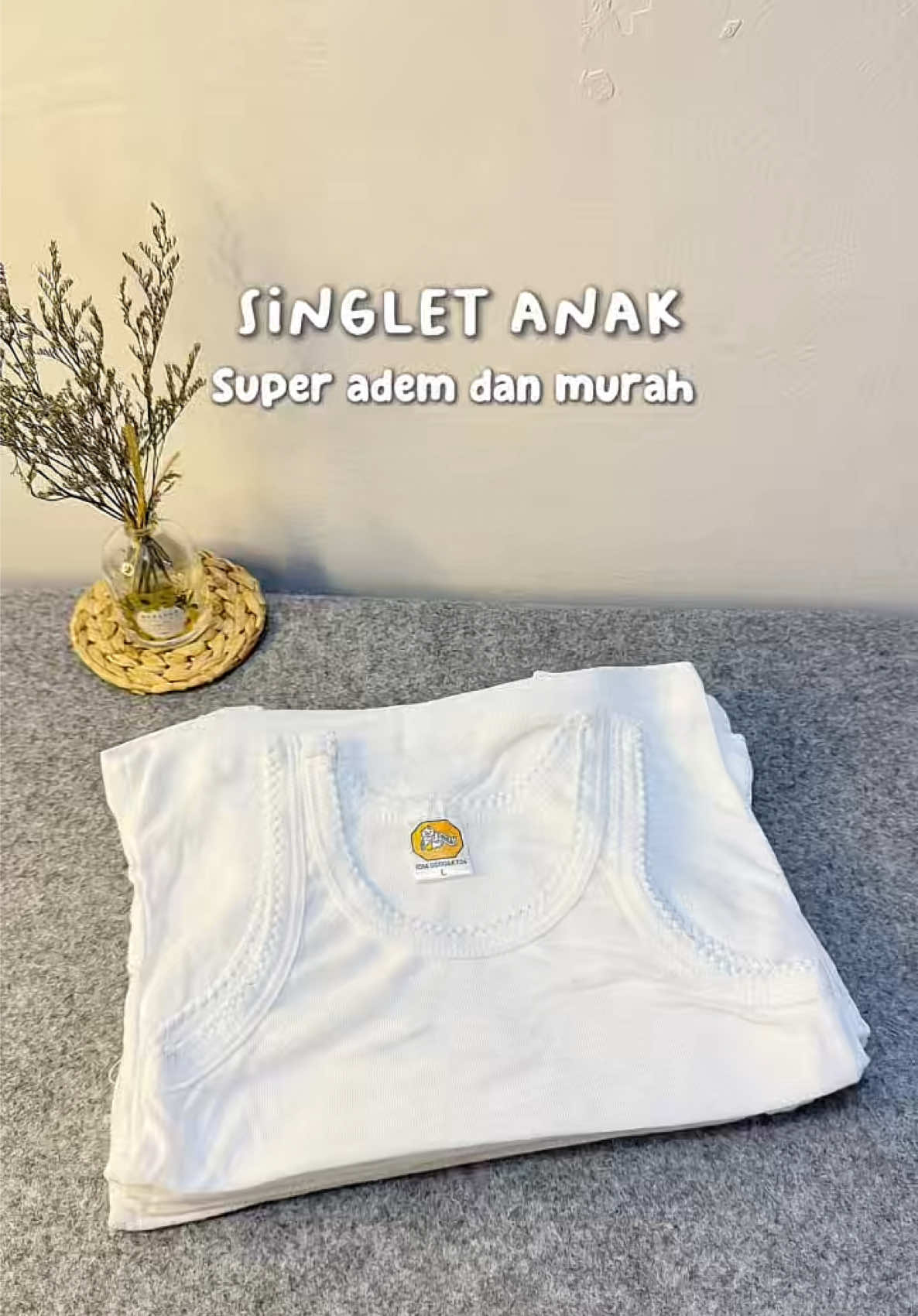 Singlet anak ternyaman, harganya murah lagi #singletanak #bajusinglet #bajuanak #fyp 