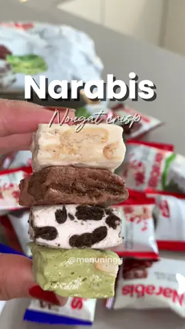 nemu cemilan😍 senang bgt rasanya nemu cemilan banyak rasa begini😍 #cemilan #cemilanviral #narabis #narabisnougat #nougat #nougatcrisp #narabismix 