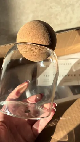 PR/Gifted: I can’t get over how beautiful these cork ball glass storage jars are from Livabl. Thank you for sending me these. If anyone needs me I’ll just be in my kitchen staring at them 😍😍 #homedecor #kitchendecor #aesthetic #fyp 