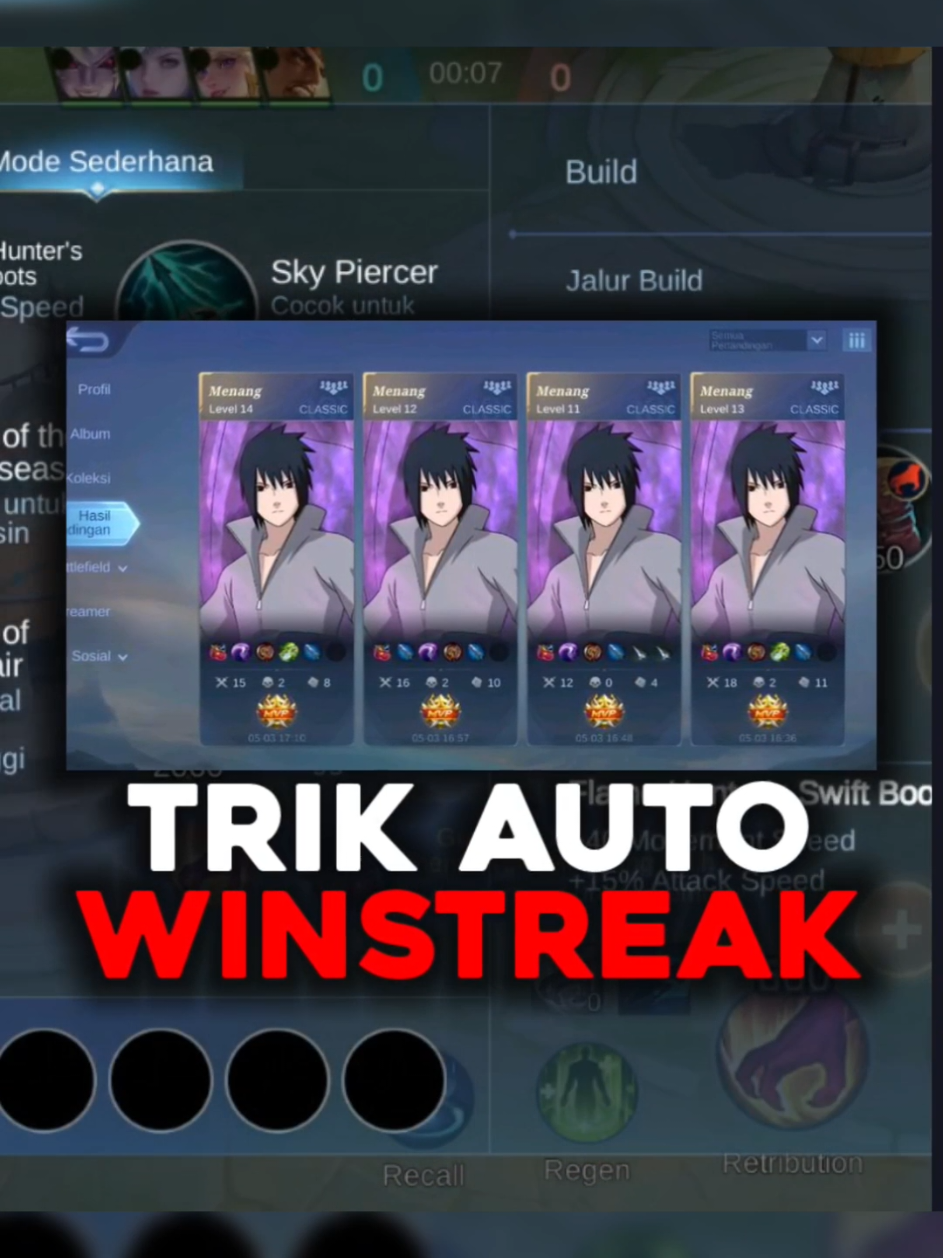 trik curang biar win streak #mlbbidbo #MLBBxNARUTO 