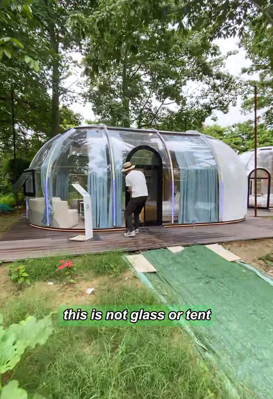 Do you like this glamping rectangle house? #dometent #tinyhouse #starhouse #domehouse #capsulehouse #glamping #camping #glampingdomes #dome #JCdome
