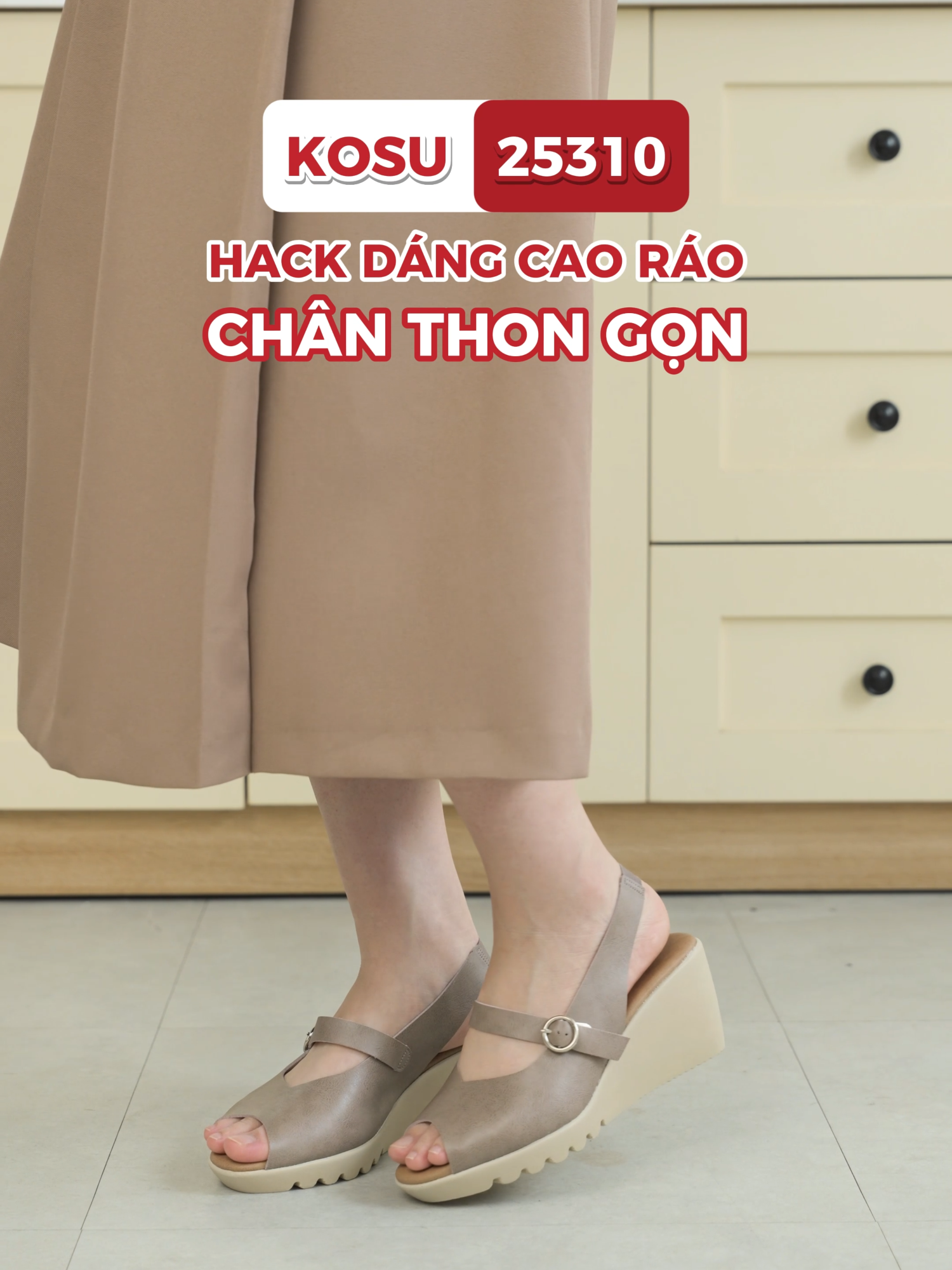 KOSU 25310 HACK DÁNG - GỌN CHÂN #chibanhangnhat #japanshopvn #japanshopvngiày #giaydep #caogotdep #sandals #caogot #kosu