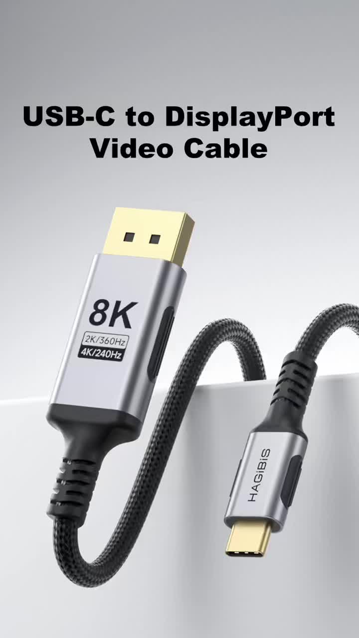Hagibis 8K USB C to DisplayPort 1.4 Cable Super Soft Bi-directional Type-c to DP Cable High Refresh Rate Support 4K/240Hz, 2K/360Hz, with Variable Refresh Rate (VRR) and Automatic Low Latency  #displayport  #guncang66  #iduladha  #kabelhdmi  #27mei  #fyp  #macbook 
