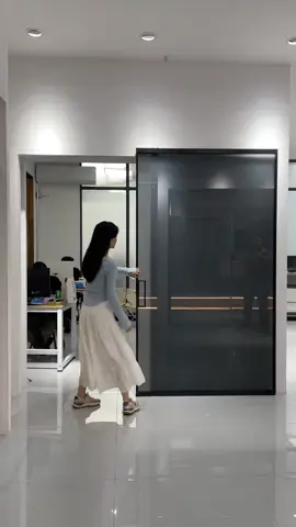 Ghost Door – Side-Hung, Trackless Look, Seamless Flow Top-hung with hidden track, no floor rail, full visual clean effect. Designed for minimalist interiors and premium architectural projects. #ghostdoor #tracklessdoor #concealedtrack #minimaldoor #slidingdoor #b2bsolution #moderninterio