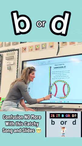 Is it a b or a d? Here’s a great trick to help! https://www.teacherspayteachers.com/Product/b-or-d-confusion-Google-Slides-to-help-with-reversals-12487039 #bord #b #d #mrssmithscatchysongs #kindergartenteacher #kindergarten #preschool #handwriting #handwritingvideos #bd #bed #bedtrick #asl #handwriting #phonics #bd 