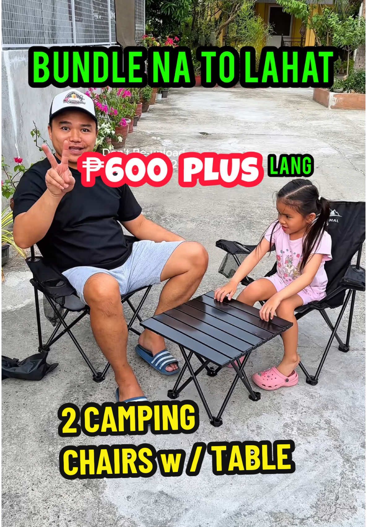SULIT itong Camping Chairs with Table! ₱600 PLUS LANG #campingchair #campingtable #foldablechair #foldabletable 