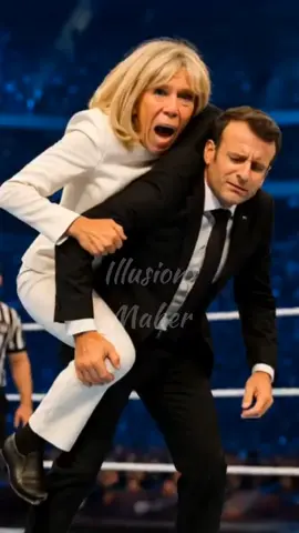 Les Macron font le show à la WWE !!! 😂🤣 #macron #catch #WWE #humor 