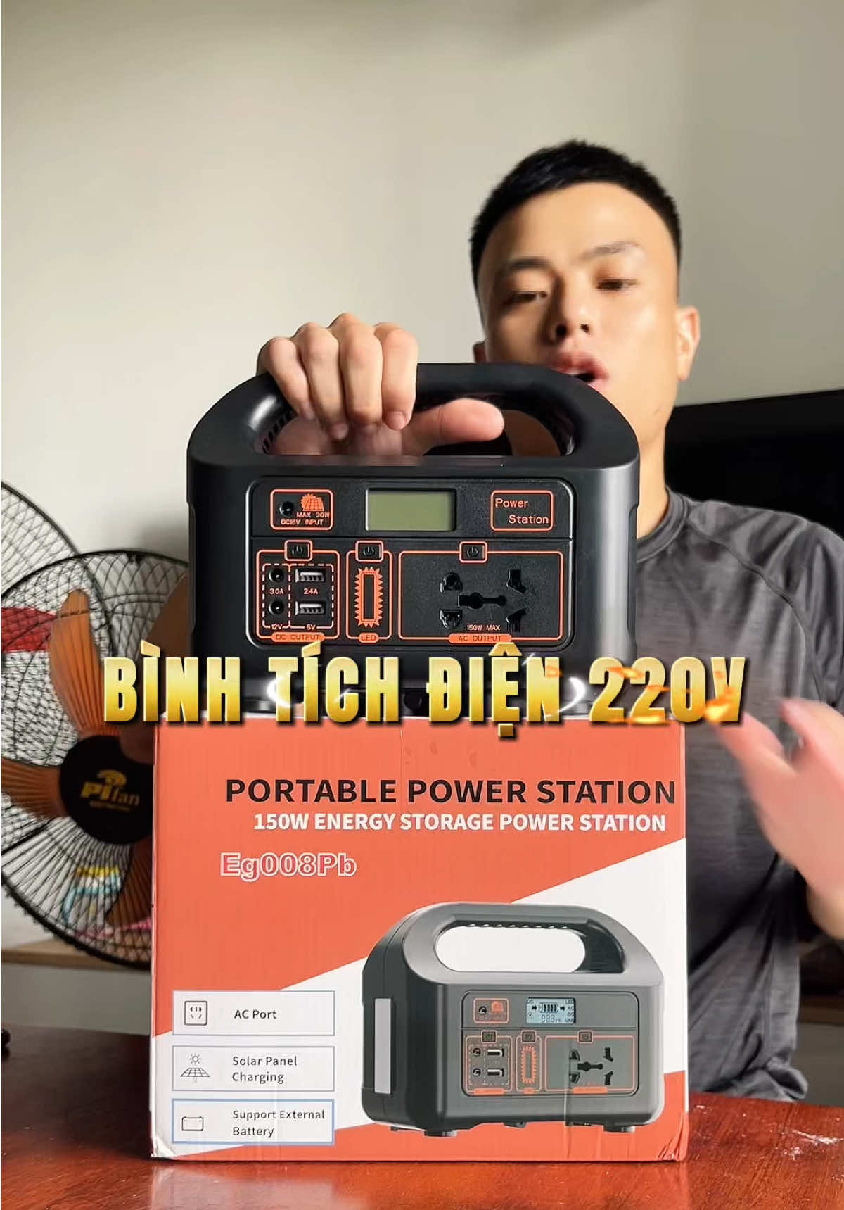 Bình tích điện công suất 150W dùng được quạt 220V…đa năng. #binhtichdien #binhtichdien220v #tramsacduphong220v #tramsactichdien #camping #camtrai #duongsutrv 