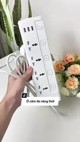 Ổ cắm điện đa năng Deli, đa dạng phong cách phù hợp với đa số rắc cắm, có kèm cổng Usb và có thanh gạt an toàn cho nhà có trẻ nhỏ. #changriviu23 #ocamdien #ocamdienchonggiat #ocamdiendanang #ocamdiendanangdeli #deli 