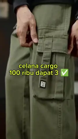 kapan lagi dapat celana cargo 100 dapat 3 bos kuh #celanacargo #celanapanjang #outfitcowok #daptkannnn 