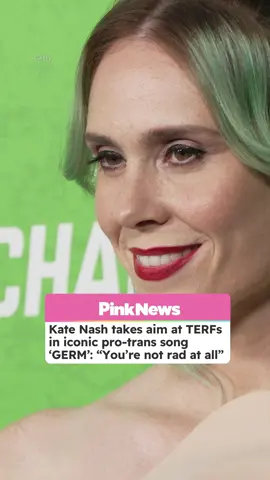 “Foundations” hitmaker and BRIT Award-winner Kate Nash has launched a scathing attack on gender-critical feminists in her new, fiercely pro-trans single, “GERM”.   The spoken word, indie-rock song begins with Nash urging that trans-exclusionary radical feminists are “not rad at all”, and are instead “exclusionary, regressive, misogynist”.   Across the bold and brash track, Nash outlines some of the real-word threats to women globally, including domestic abuse, seggsual violence, and  (FGM), stressing that the vast majority of such crimes are perpetrated by people who do not identify as trans. “I feel no threat from any trans person that might be in the toilets. I’ve never felt threatened by a trans person as it turns out. The 69,958 r***s that were reported between Oct 2023 and Sept 24 in the UK do slightly concern me though,” she growls on verse one’s lyrics. “91 per cent of people prosecuted for seggsual offences are cis men aged 18 plus. The biggest threat to cis women sadly comes from cis men. These stats from R**e Crisis,” Nash continues. #katenash #transrights #transwomen #womensrights #lgbtqia #musictok
