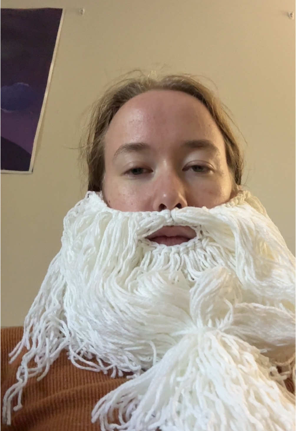 I’m just a girl with a crocheted beard 🧔🏼‍♀️ #crochet #beard 