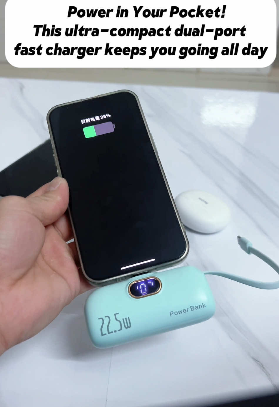 Goodbye Low Battery! Our mini power bank keeps you charged anytime, anywhere.#usa🇺🇸 #usa_tiktok #TikTokShop #fypシ #power 