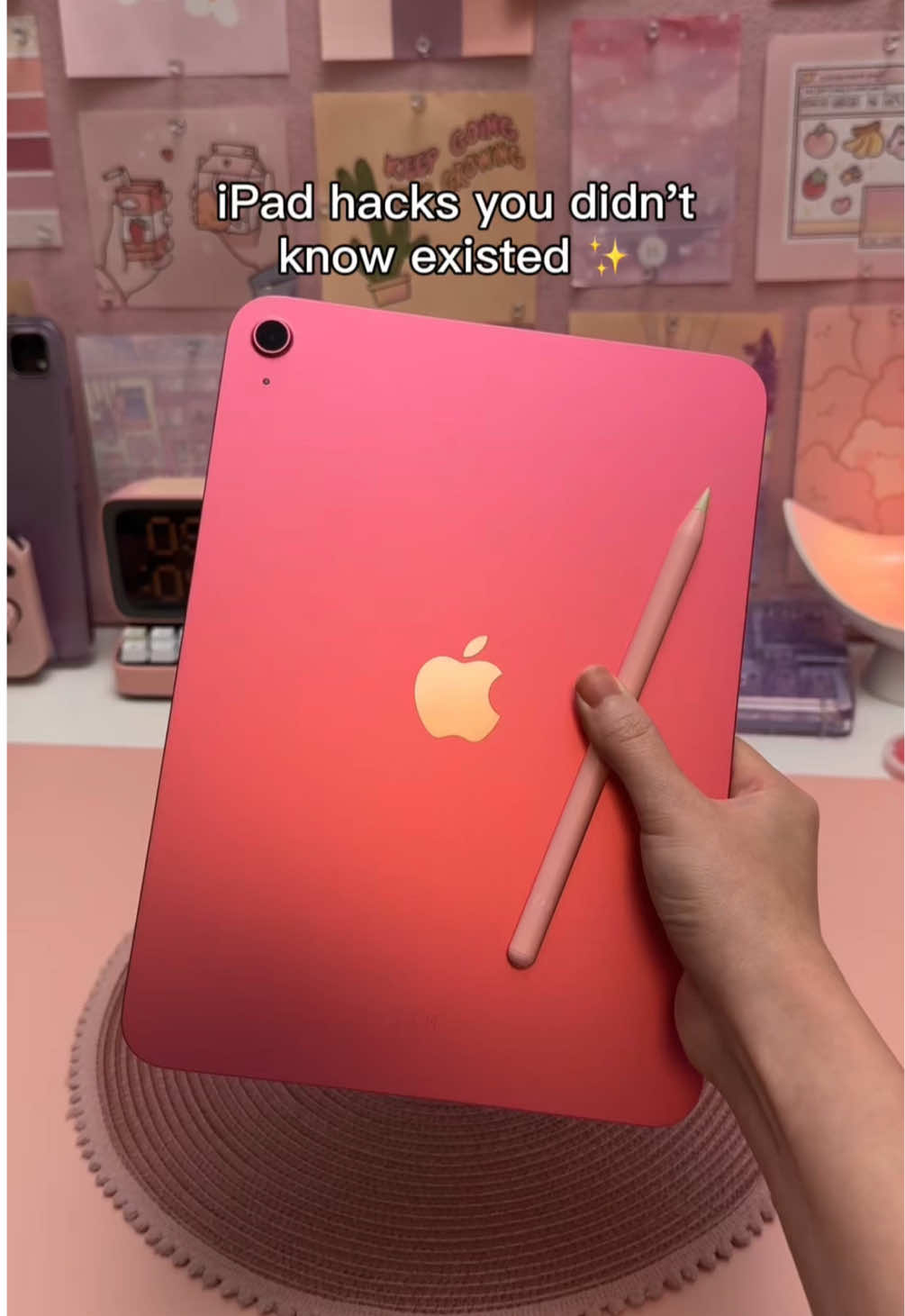 iPad hacks 🤯💕 Did you know you can do this:  1. Add emojis: tap and hold an image in Photos to make a sticker and now you can access it from the emoji keyboard 2. Handwrite equations: Calculator app solves handwritten equations and updates automatically  3. Use the clean up tool in Photos to remove unwanted objects (M1 iPads and later) 4. Press the top button or double tap bottom of the screen to activate Siri without speaking  5. Smooth handwriting automatically: turn on auto-refine in Notes 6. Use the magic wand to turn sketches and handwriting into images in Notes  Make sure you're updated to iPadOS 18 ✨ Follow for more and save this for later 💕 #ipad #ipadtips #applepencil #ipados18 #ipadair #ipadpro #appleipad #ipadhacks #ipadapps #ipadnotes #studytok #ipadtok #ipadtutorial