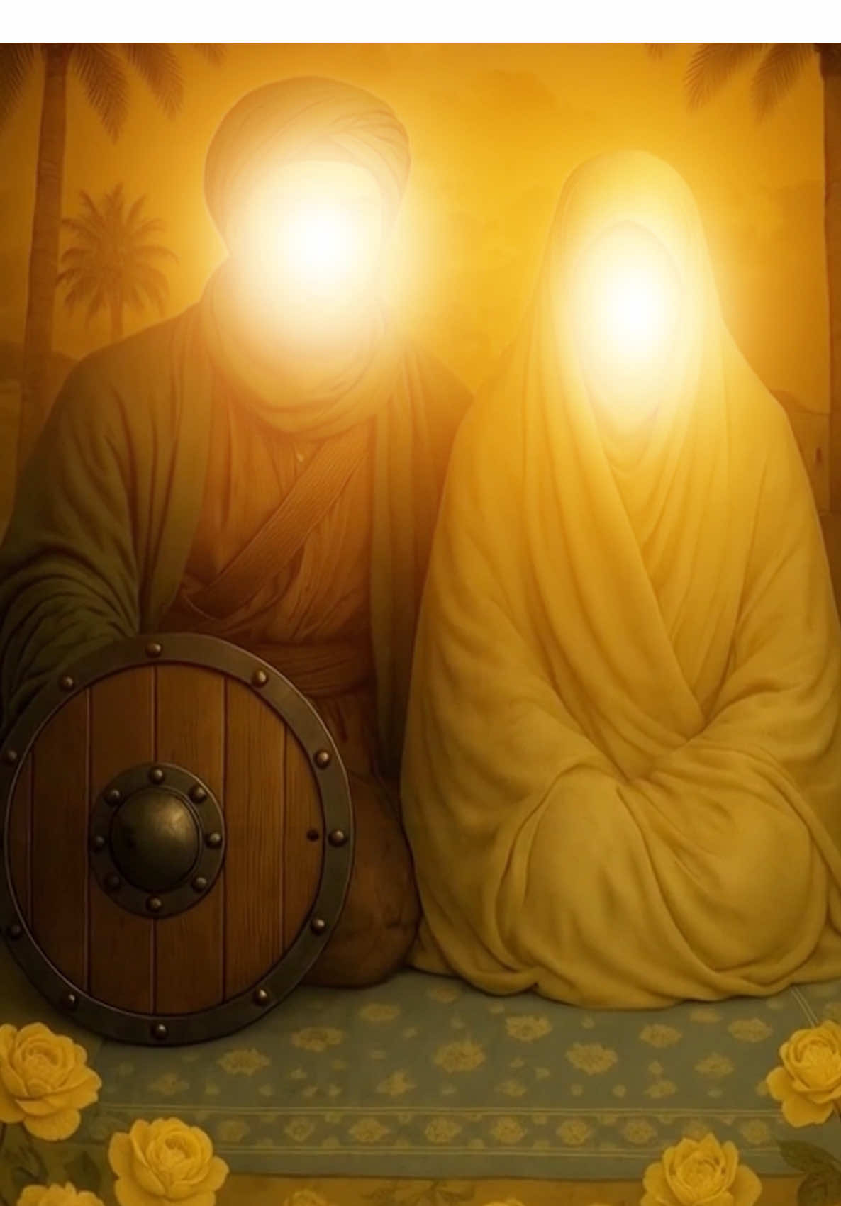 عليٌّ أتى بيتَ النبيِّ محمِّدٍ ليطلبَ نورًا كوثريًّا مُقدّسا #زواج_النورين #العتبة_العلوية_المقدسة ‏#CreativeAI ‏#AIGenerated