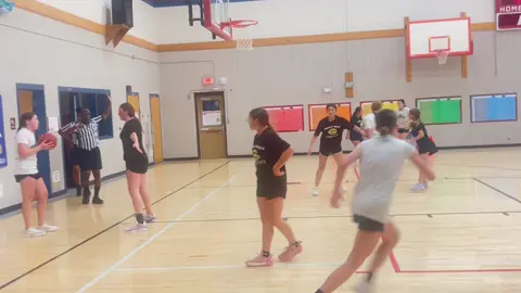 The opposing team threw it at our girl hoping it would bounce out so they could reset.  But our post knows that move alll too well!!! Also good Job @Olivia Arnold  for the basket
