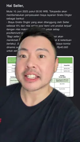 Mulai 10 Juni akan ada penyesuaian biaya program gratis ongkir di Tokopedia TikTok Shop tercintahhhhhhh. Menjeritttttt seller2 ku se Indonesyah!!!