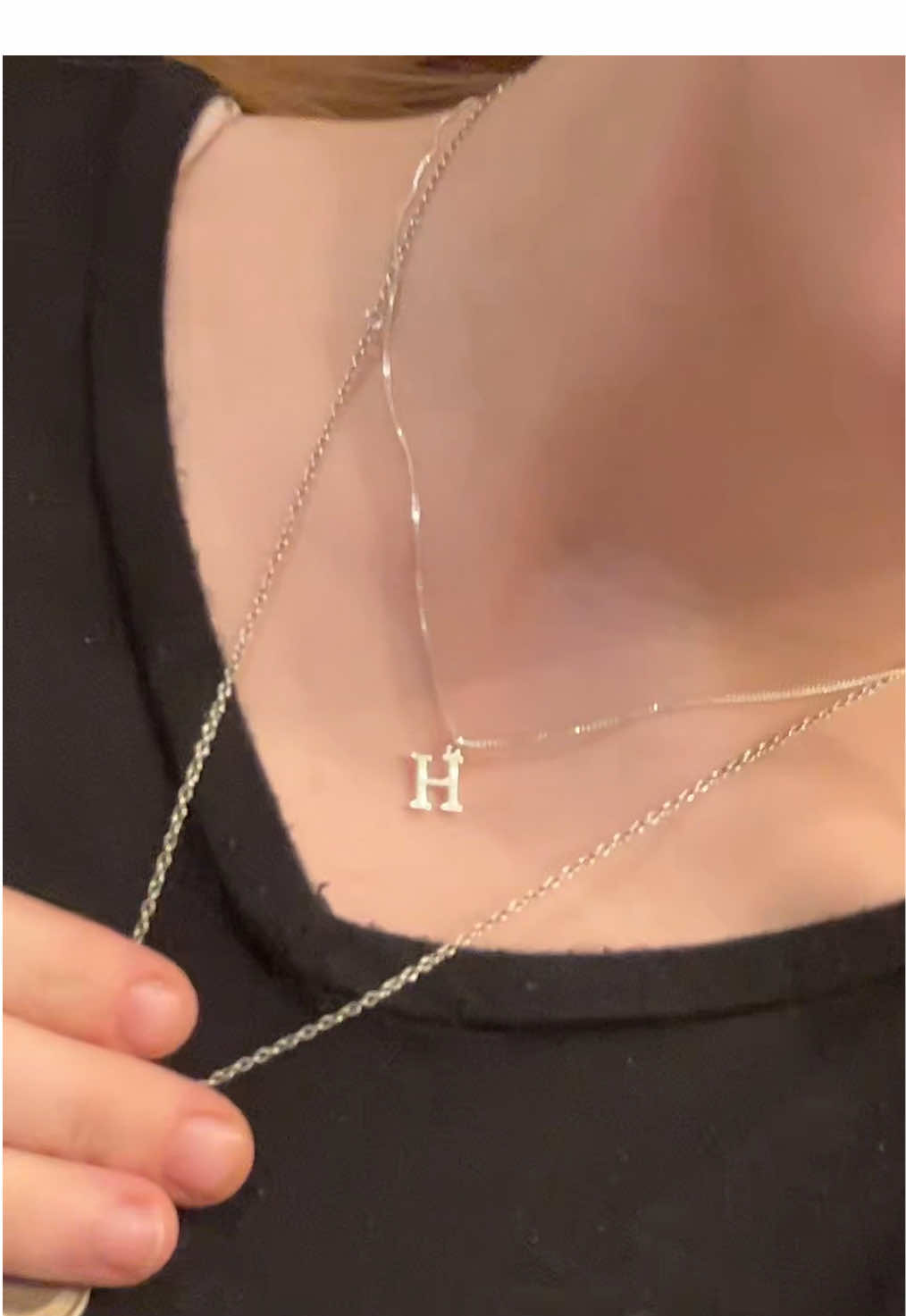 Anyone in need of a cute danity necklace? I GOT YOU! #viral #jewelry #necklace #letterh #grabyours #TikTokShop 