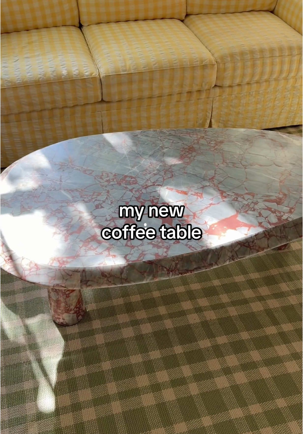 i literally can’t wait for the sofa to get here 🥹 coffee table is from @luluandgeorgia 💌