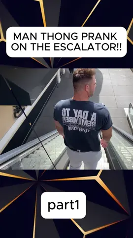 MAN THONG ON THE ESCALATOR!!#prank#funny#prankvideo#funnyvideo