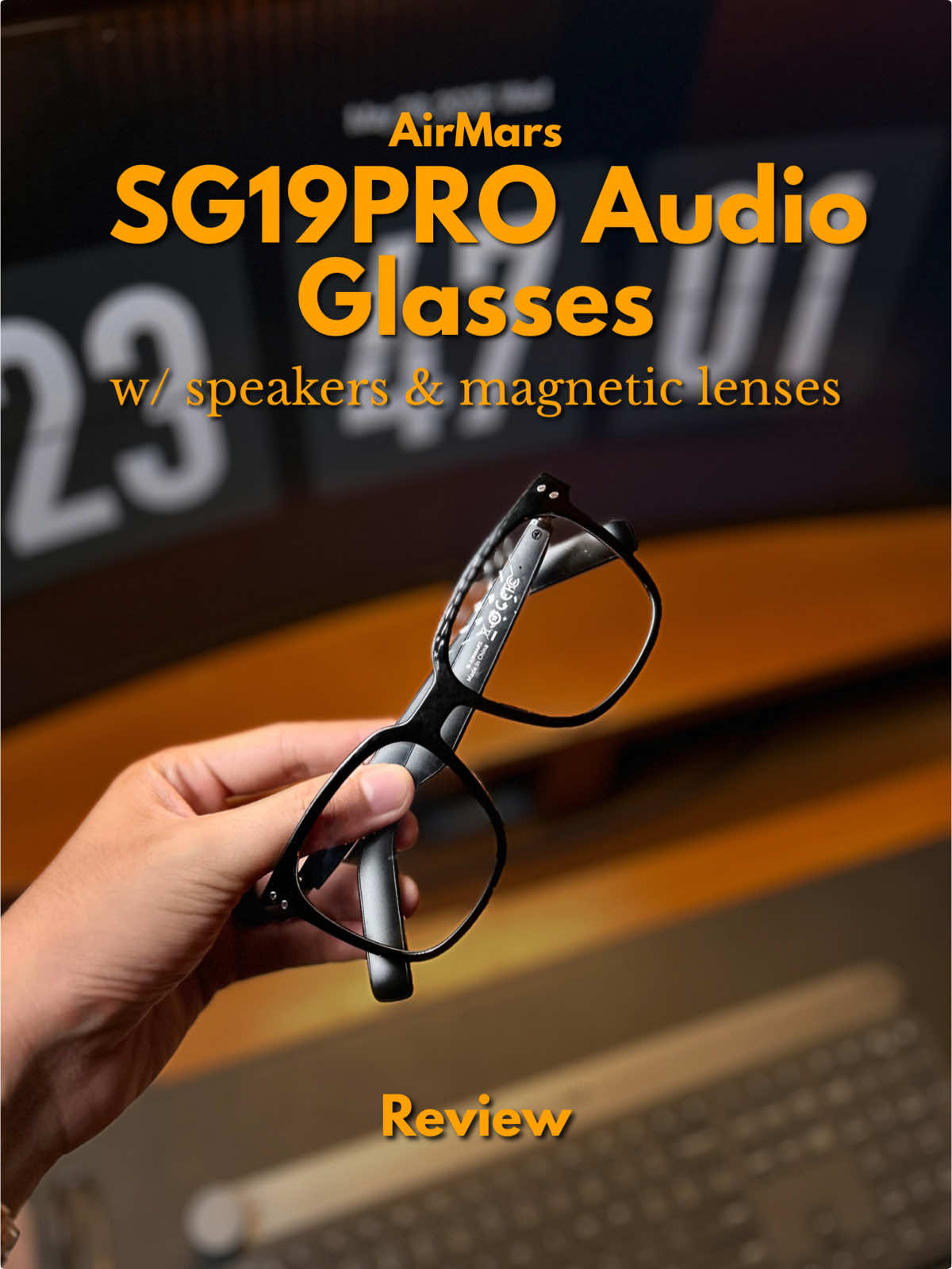 Sunglasses with built in speakers for music and calls and magnetic lens attachments from Airmars #lenovofamily #lenovo #airmars #sg19pro #bluetoothglasses #audioglasses #sunglasses #smartglasses #openearbuds #techreviews