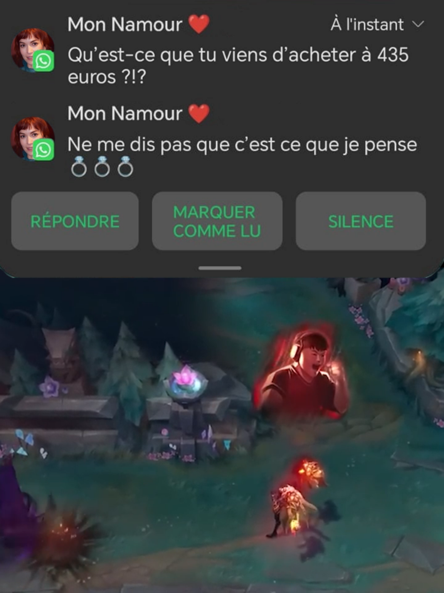 Elle va être tellement heureuse 🥰💍 #leagueoflegends #gaming #worlds #uzi #faker