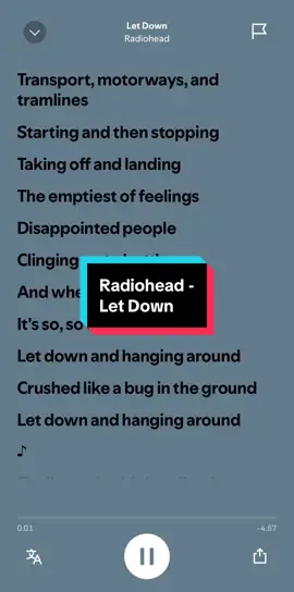 Let Down - Radiohead #spotify #music #playlist #fulllyrics #foryou #fypシ 