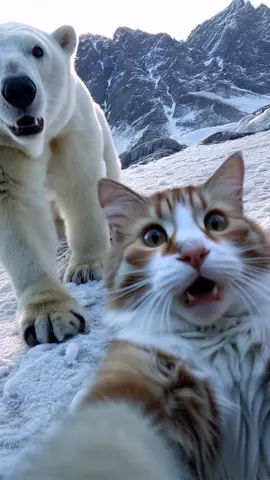 野良猫の旅8日目 #cat #猫 #selfie #polarbear #ai #クックai子 #midjourney #travel #旅行