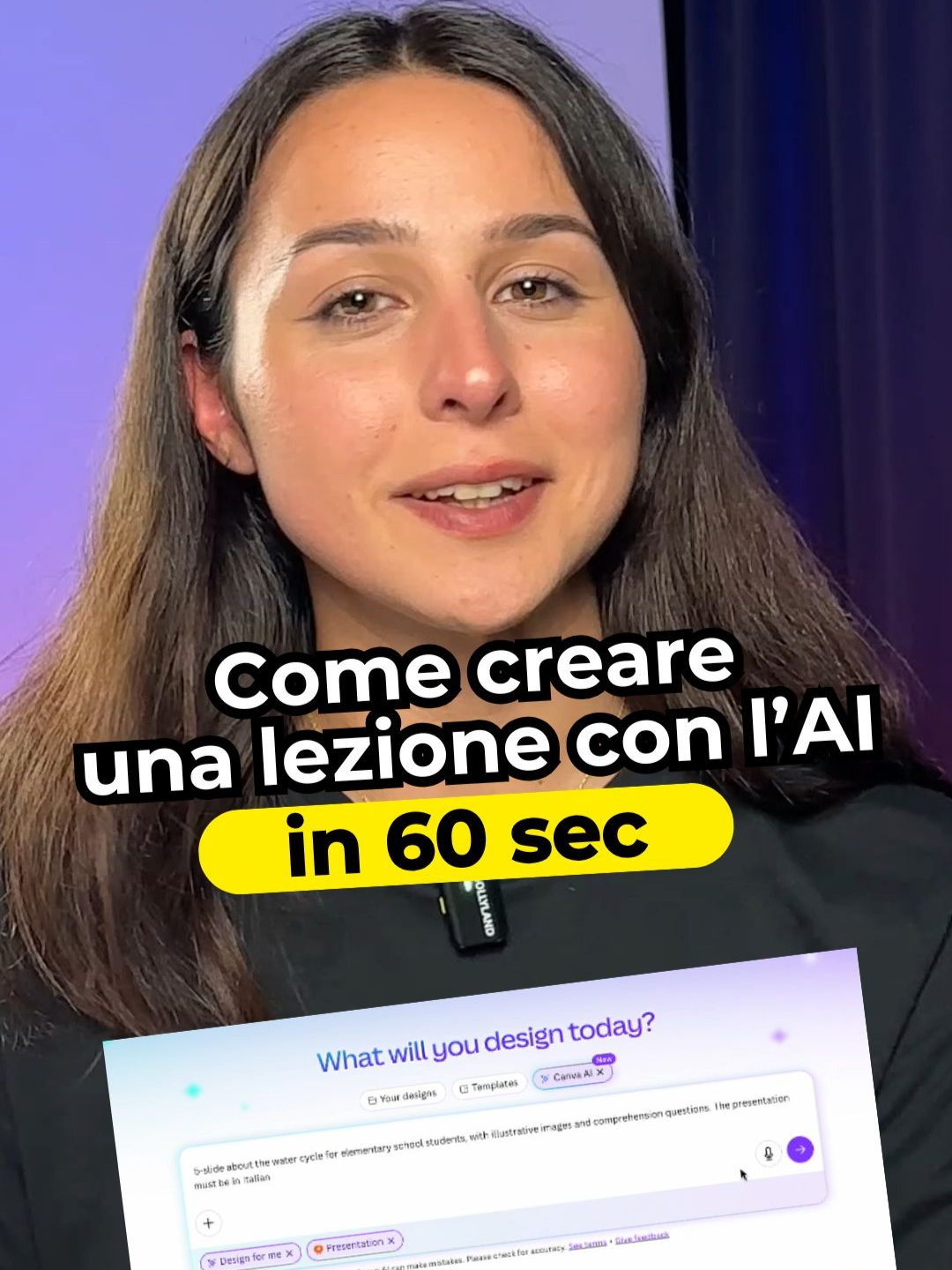 Hai mai pensato di usare l’Intelligenza Artificiale per creare una lezione? 👩‍🏫 Ti mostriamo come farlo in meno di 1 minuto e usando solo due tool: ChatGPT e Canva AI. 🆕 Se vuoi integrare l’AI nelle tue lezioni, scopri il nostro corso AI per la Didattica: link in bio #ai #tutorial #chatgpt #canva #formazione #tech #didattica #docenti #scuola #lezione #carrieratech #formazionetech #intelligenzaartificiale