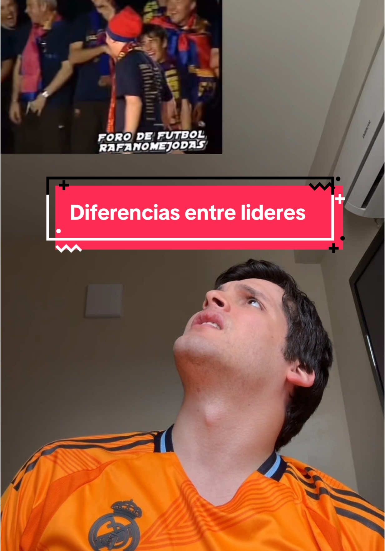 Diferencias entre el líder del Barcelona y el líder de un jugador del Real Madrid 🤍💜 #humor #tiktokfootballacademy #realmadridfc #fcbarcelona 