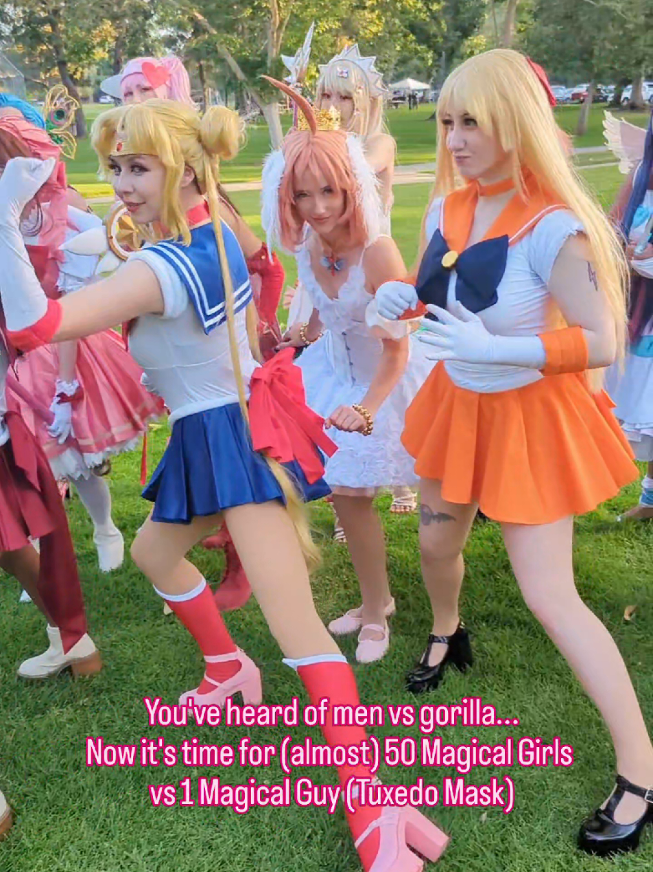 Tuxedo Mask did not understand the assignment -- magical girls cosplay only!!! I got to cosplay Sailor Moon for a Magical Girls day and it was awesome!! Tuxedo Mask: @Miles Garnica  thank you to @Emma Howie for organizing the event!! #sailormoon #magicalgirl #sailormooncosplay #tuxedomaskcosplay #magicalgirlcosplay 